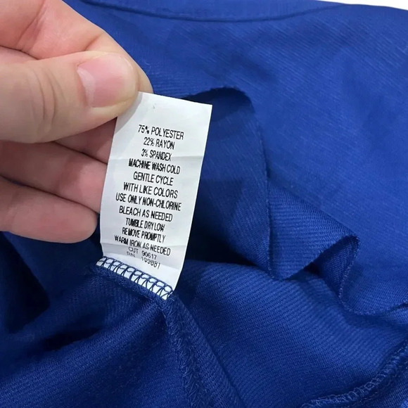 Sunny Leigh Royal Blue Ruffles Open Front Cardigan M - Picture 4 of 4